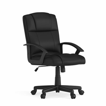 Flash Furniture Leather Task Chair, Black CH-197220X000-BK-GG